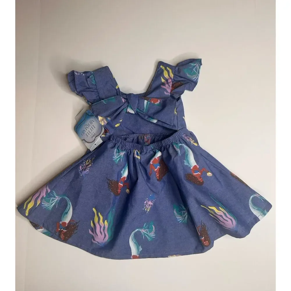 NWT Size 12M Disney Princess Little Mermaid Ariel Blue Dress , Baby Girls